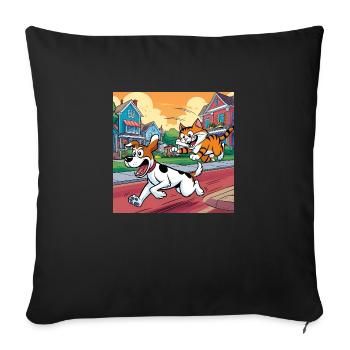Puissance Cat - Housse de coussin décorative 45 x 45 cm - noir - Devant