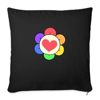 Dandy Regenbogenblume - Sofakissenbezug 45 x 45 cm - Schwarz - Vorne