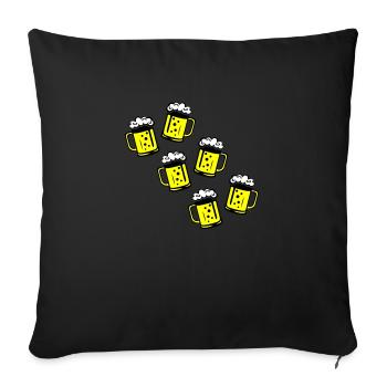 Icône de chope de bière - Housse de coussin décorative 45 x 45 cm - noir - Devant