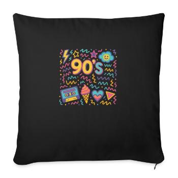 90's - Sofa pillowcase 17,3'' x 17,3'' (45 x 45 cm) - black - Front
