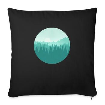 Mountain landscape - Sofa pillowcase 17,3'' x 17,3'' (45 x 45 cm) - black - Front
