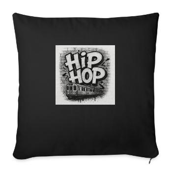 HipHopTrainBlack&White - Sofa pillowcase 17,3'' x 17,3'' (45 x 45 cm) - black - Front