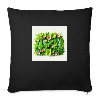 420 Style floral - Housse de coussin décorative 45 x 45 cm - noir - Devant