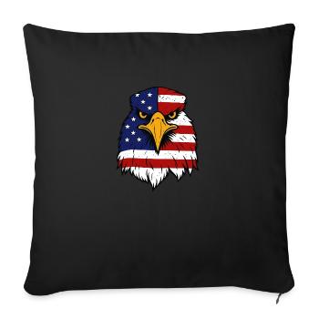 US Eagle - Sofa pillowcase 17,3'' x 17,3'' (45 x 45 cm) - black - Front