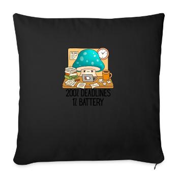 funny work office deadline stress - Sofa pillowcase 17,3'' x 17,3'' (45 x 45 cm) - black - Front