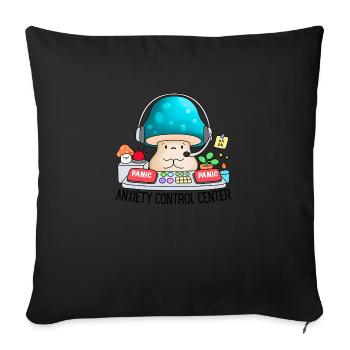 anxiety control center funny anxiety awereness - Sofa pillowcase 17,3'' x 17,3'' (45 x 45 cm) - black - Front