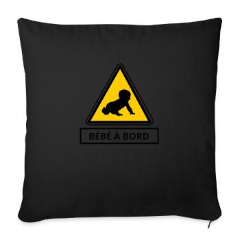 Bébé à bord - Housse de coussin décorative 45 x 45 cm - noir - Devant
