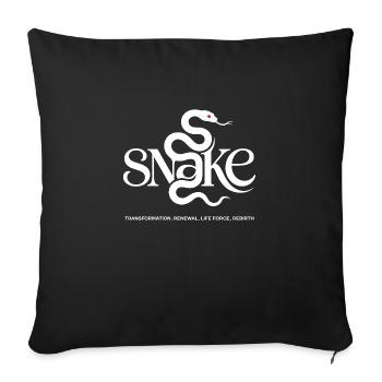 Schlange Krafttier – Transformation & Energie - Sofakissenbezug 45 x 45 cm - Schwarz - Vorne