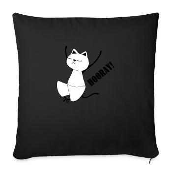 Nekochan Antonio Hooray ! - Sofa pillowcase 17,3'' x 17,3'' (45 x 45 cm) - black - Front