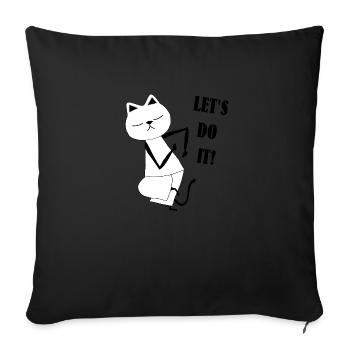 Nekochan Antonio: Let's do it ! - Sofa pillowcase 17,3'' x 17,3'' (45 x 45 cm) - black - Front