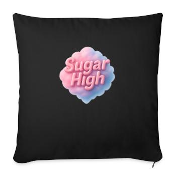 Sugar High - Sofa pillowcase 17,3'' x 17,3'' (45 x 45 cm) - black - Front