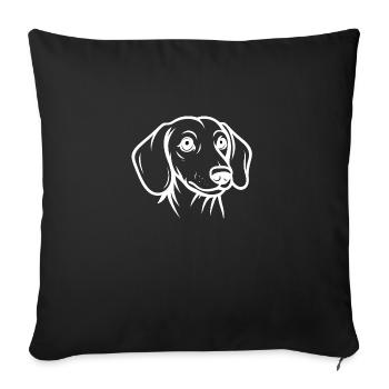 TinyPaws Black & White Edition Dackel Style w - Sofakissenbezug 45 x 45 cm - Schwarz - Vorne