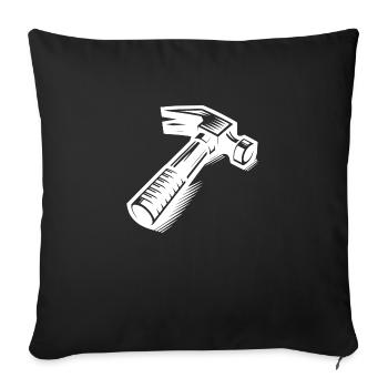 Comic Tattoo Hammer für Werkzeugfans - Sofakissenbezug 45 x 45 cm - Schwarz - Vorne