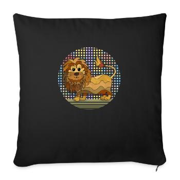 Lion - Housse de coussin décorative 45 x 45 cm - noir - Devant