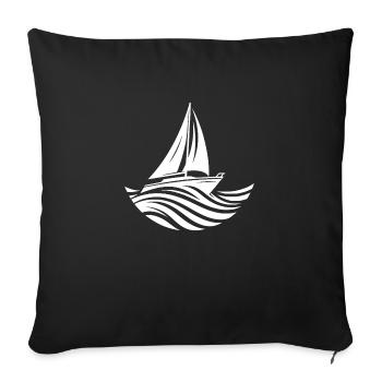 Sailing turns waves into favourite turns - Sofa pillowcase 17,3'' x 17,3'' (45 x 45 cm) - black - Front