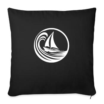 When life makes waves, just keep sailing - Sofa pillowcase 17,3'' x 17,3'' (45 x 45 cm) - black - Front