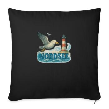 Nordsee - Sofakissenbezug 45 x 45 cm - Schwarz - Vorne