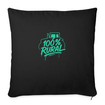 Tracteur Graffiti Rural - Housse de coussin décorative 45 x 45 cm - noir - Devant