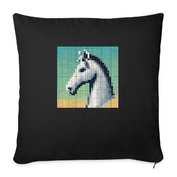 2024 Horse NFT Head Comic High Definition - Sofa pillowcase 17,3'' x 17,3'' (45 x 45 cm) - black - Front