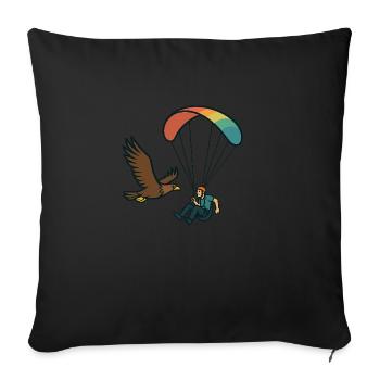 Paragliders and eagles - Sofa pillowcase 17,3'' x 17,3'' (45 x 45 cm) - black - Front
