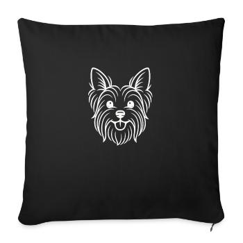 TinyPaws Black & White Edition Yorkshire Terrier w - Sofakissenbezug 45 x 45 cm - Schwarz - Vorne