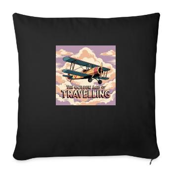 une affiche de voyage de style vintage illustrati T25n - Housse de coussin décorative 45 x 45 cm - noir - Devant