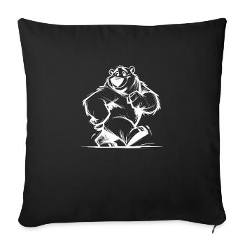 Cuddly bear a star in the children's room - Sofa pillowcase 17,3'' x 17,3'' (45 x 45 cm) - black - Front
