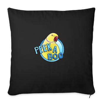 yellow collared parakeet "Peek-a-boo" - Sofa pillowcase 17,3'' x 17,3'' (45 x 45 cm) - black - Front