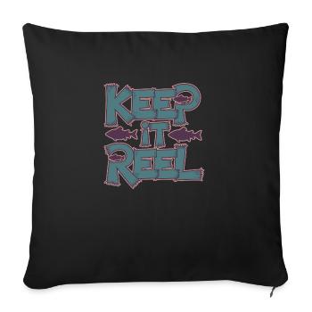 Gardez-le en bobine - Housse de coussin décorative 45 x 45 cm - noir - Devant