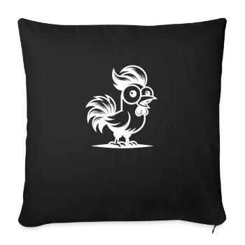 Dessin animé drôle avec coupe de cheveux rock - Housse de coussin décorative 45 x 45 cm - noir - Devant