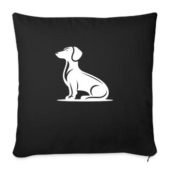 Simple Dog Motif Hunting Dog Silhouette - Sofa pillowcase 17,3'' x 17,3'' (45 x 45 cm) - black - Front