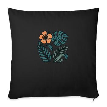 Aloha Flora - Sofakissenbezug 45 x 45 cm - Schwarz - Vorne