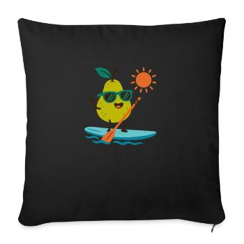 Sporty pear - Sofa pillowcase 17,3'' x 17,3'' (45 x 45 cm) - black - Front