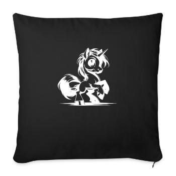 Unicorn mode on today – cuteness activated - Sofa pillowcase 17,3'' x 17,3'' (45 x 45 cm) - black - Front