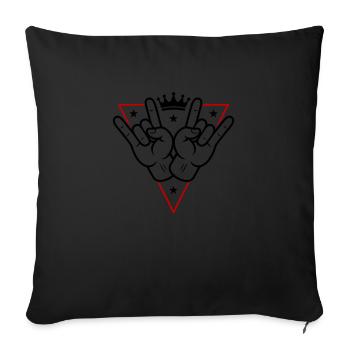 Signe de fête de la main Célébrer - Housse de coussin décorative 45 x 45 cm - noir - Devant