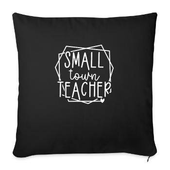 Small Town Teacher Heart Graphic for Educators - Sofa pillowcase 17,3'' x 17,3'' (45 x 45 cm) - black - Front