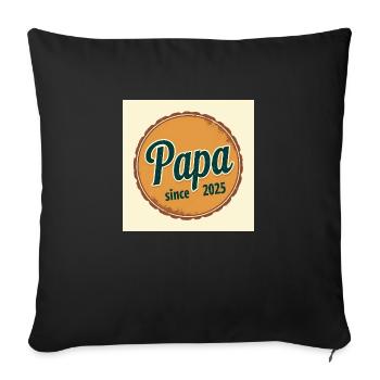 Flux Dev A worn retroinspired logo 2025 papa dady - Sofakissenbezug 45 x 45 cm - Schwarz - Vorne