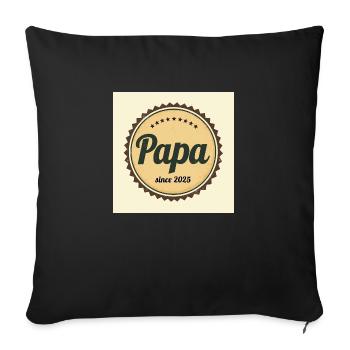 Flux Dev A worn retroinspired logo papa since 2025 - Sofakissenbezug 45 x 45 cm - Schwarz - Vorne