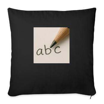 Writing - Sofa pillowcase 17,3'' x 17,3'' (45 x 45 cm) - black - Front