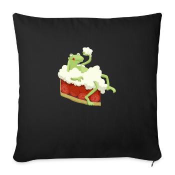 Kitchen Frog (nouveau) - Housse de coussin décorative 45 x 45 cm - noir - Devant