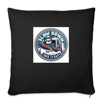 Conducteur de camion errant paresseux - Housse de coussin décorative 45 x 45 cm - noir - Devant
