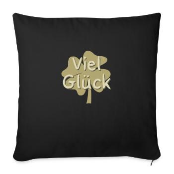 Bonne chance trèfle - Housse de coussin décorative 45 x 45 cm - noir - Devant