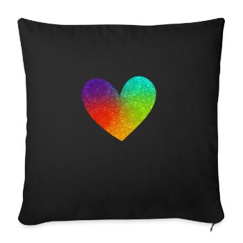 Herz heart Liebe - Sofakissenbezug 45 x 45 cm - Schwarz - Vorne