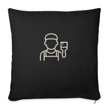 Der Maler - Sofakissenbezug 45 x 45 cm - Schwarz - Vorne