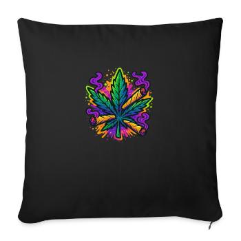 Trippy Leaf - Sofakissenbezug 45 x 45 cm - Schwarz - Vorne