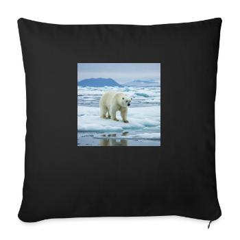 Polar bear at home - Sofa pillowcase 17,3'' x 17,3'' (45 x 45 cm) - black - Front