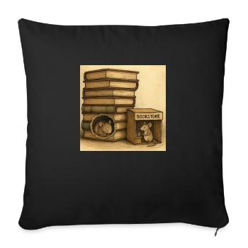 Bücher - Die eigene Buchhandlung der Mäuse - Sofakissenbezug 45 x 45 cm - Schwarz - Vorne
