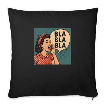Retro Girl Yelling Bla Bla Bla Bla - Sofa pillowcase 17,3'' x 17,3'' (45 x 45 cm) - black - Front