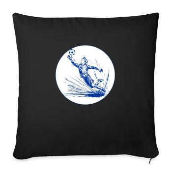 Goalkeeper (blue and white) - Sofa pillowcase 17,3'' x 17,3'' (45 x 45 cm) - black - Front