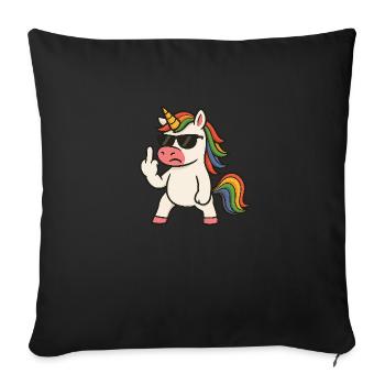 Middle finger unicorn - Sofa pillowcase 17,3'' x 17,3'' (45 x 45 cm) - black - Front